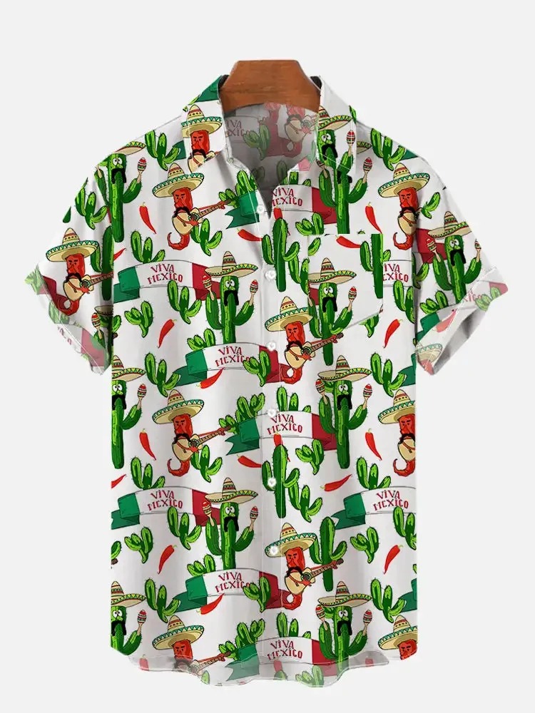 Chemise année 80 mexicaine festive