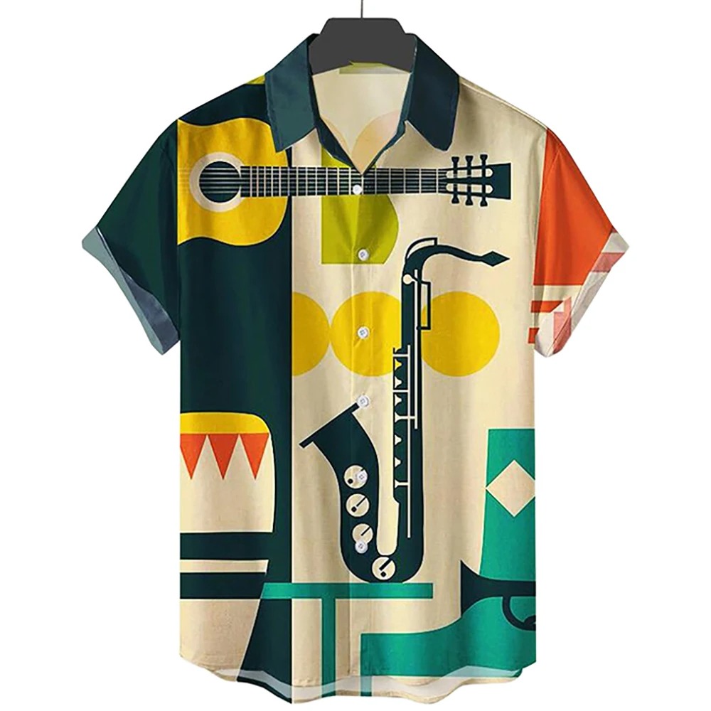 Chemise année 80 jazz graphique