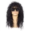 Perruque Rock Star Noire Homme Années 80