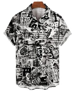 Chemise Année 80 Graffiti Monochrome