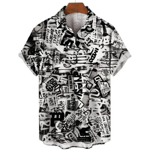 Chemise Année 80 Graffiti Monochrome