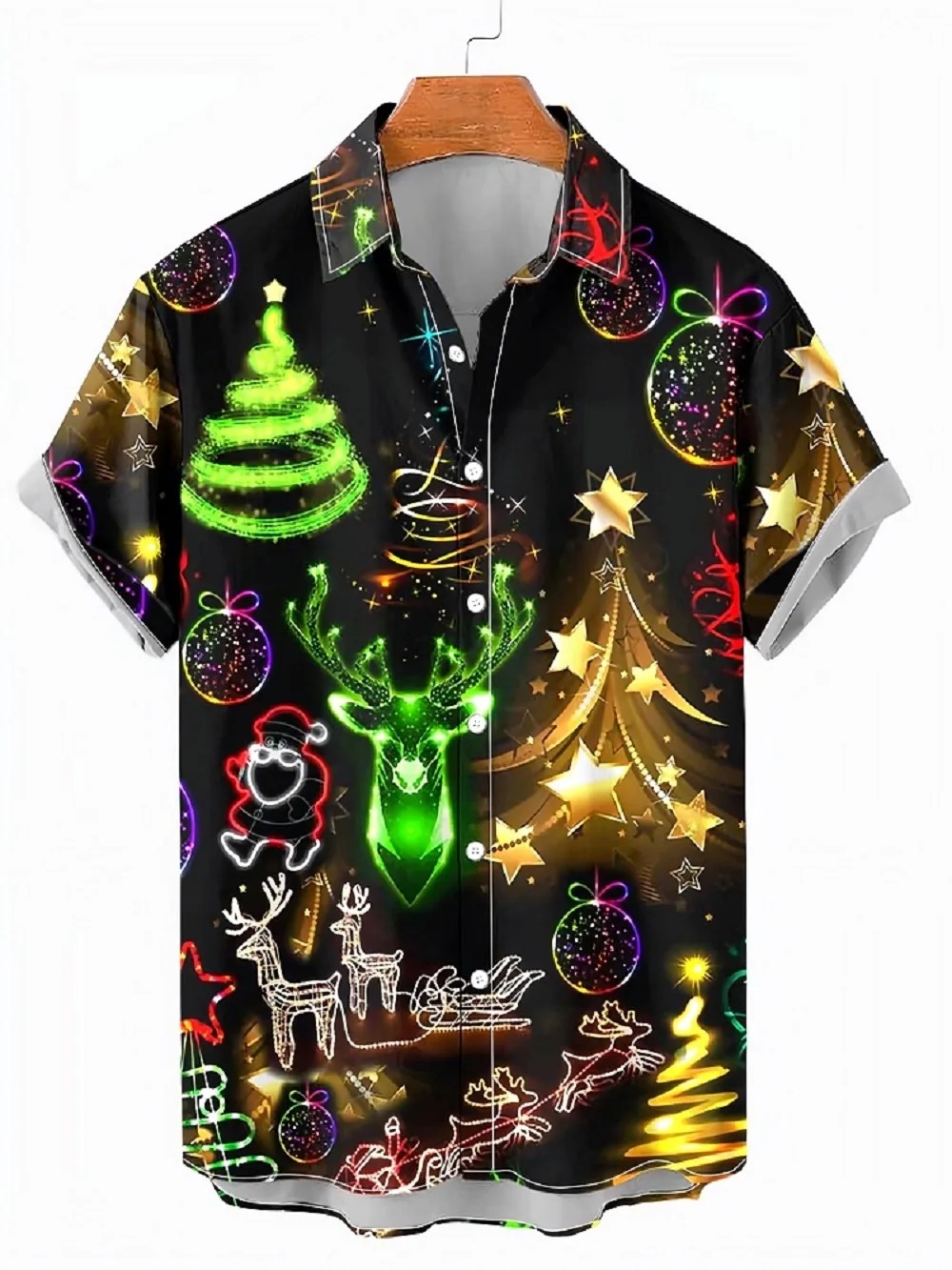 Chemise année 80 Noël néon rétro