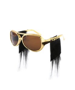 Lunettes Dorées Elvis Année 80 avec Favoris