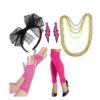 Set accessoires année 80 rose fluo femme