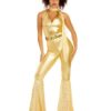 Combinaison Disco Femme Or Miroir