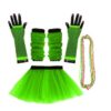 Set années 80 fluo vert femme