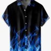 Chemise année 80 flamme bleue