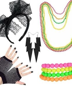 Set Accessoires Fluo Année 80 noir