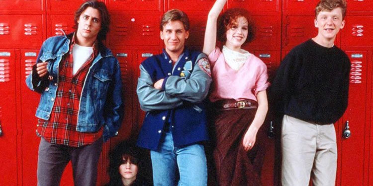 Le casting de The Breakfast Club – look adolescent typique des années 80
