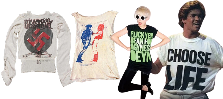 T-shirts provocateurs et slogans emblématiques de la mode punk des années 80
