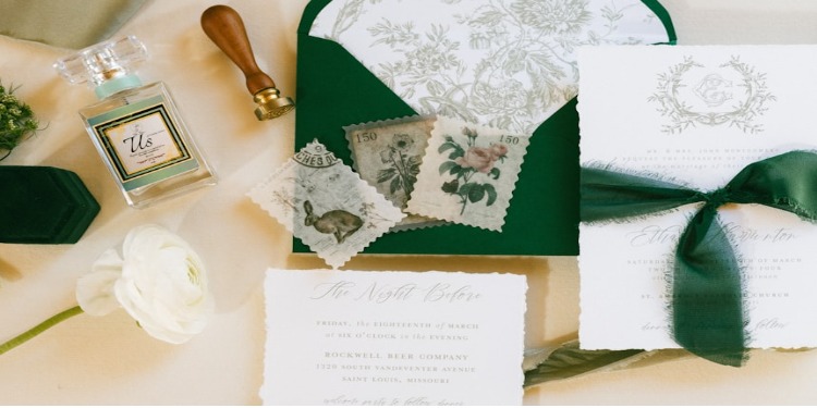 une carte d'invitation pour un mariage années 80