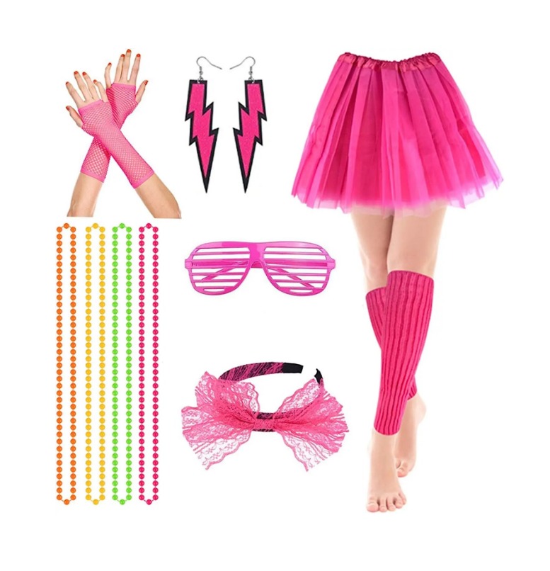 kit accessoires disco fluo année 80