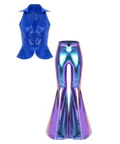 Ensemble Dentelle et Satin Fuchsia Année 80