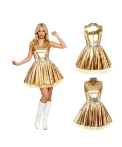 Robe Métallisée Dorée Année 80